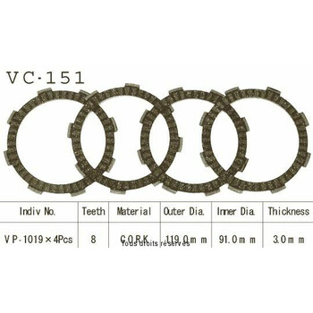 Rivestimenti della frizione VC151 Kyoto