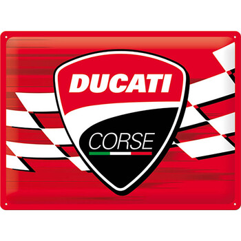 Targa d'epoca Ducati Corse - Logo Bandiera Racing nostalgic art