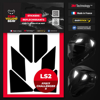 Adesivi riflettenti LS2 FF817 Challenger II™ Fear The Yellow Bear