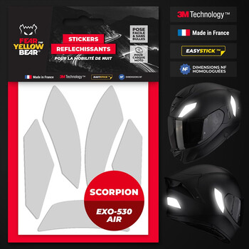 Adesivi riflettenti SCORPION Exo 530 Air™ Fear The Yellow Bear